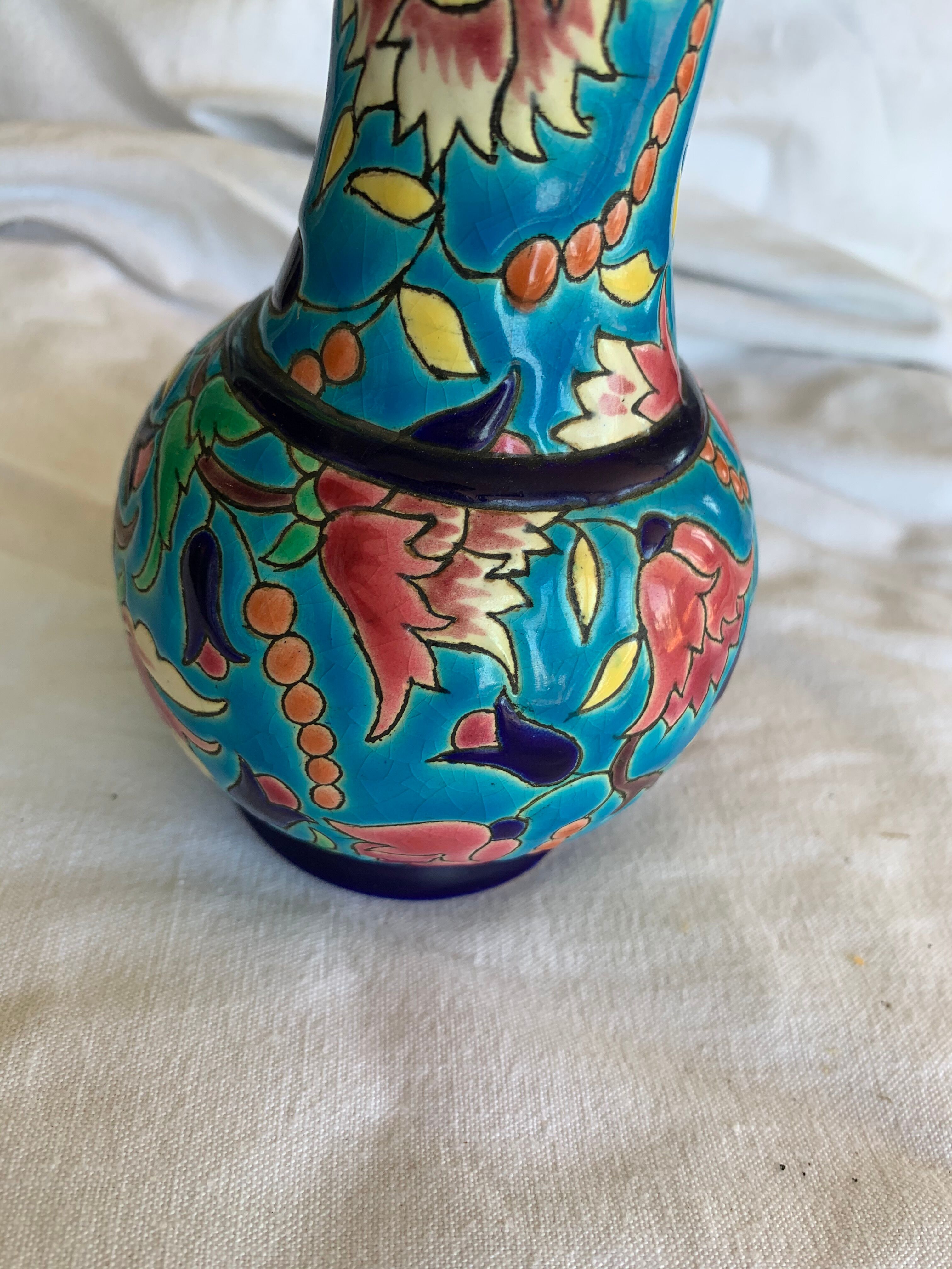 Vase Emaux de Longwy