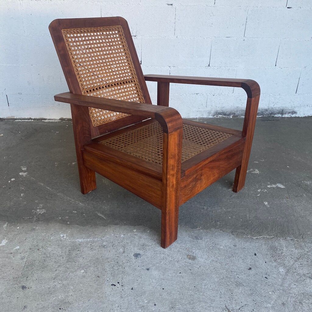 RARE MAHOGANY ARMCHAIR AND CANNAGE - FRANCE 40S