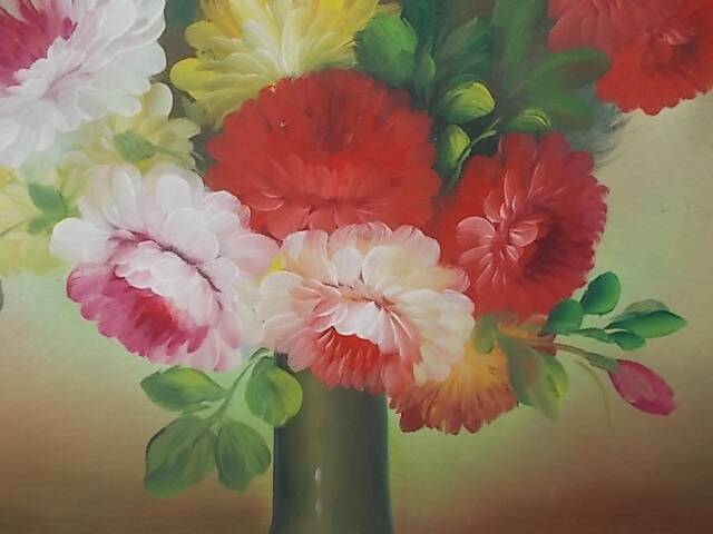 Large painting of a bouquet of flowers 91.5 x 60.5