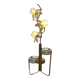 Floor lamp with flower bed - Hollywood Regency, brass and glass, 1970s.