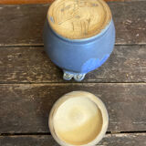 Apothecary pot + old lid peggy la bathie glazed polychrome stoneware
