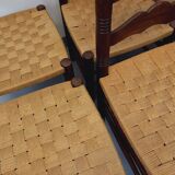 Set of 6 vintage Arts & Crafts chairs in Antonio Calligaris style in rope oak wood from the 50s