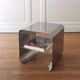 Chevet, table d'appoint inox et plexiglass, 1970
