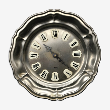 Pendule horloge ancienne Japy assiette métal vintage