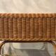 Vintage rattan and wicker ottoman 70s