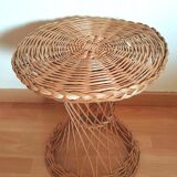 End of woven wicker sofa design 70s
