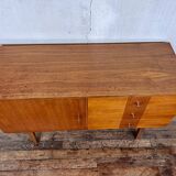Enfilade bahut vintage hifi tv cabinet 50/60 Scandinavian style with marquetry
