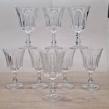 Set of 8 large Baccarat Lauzun crystal wine glasses