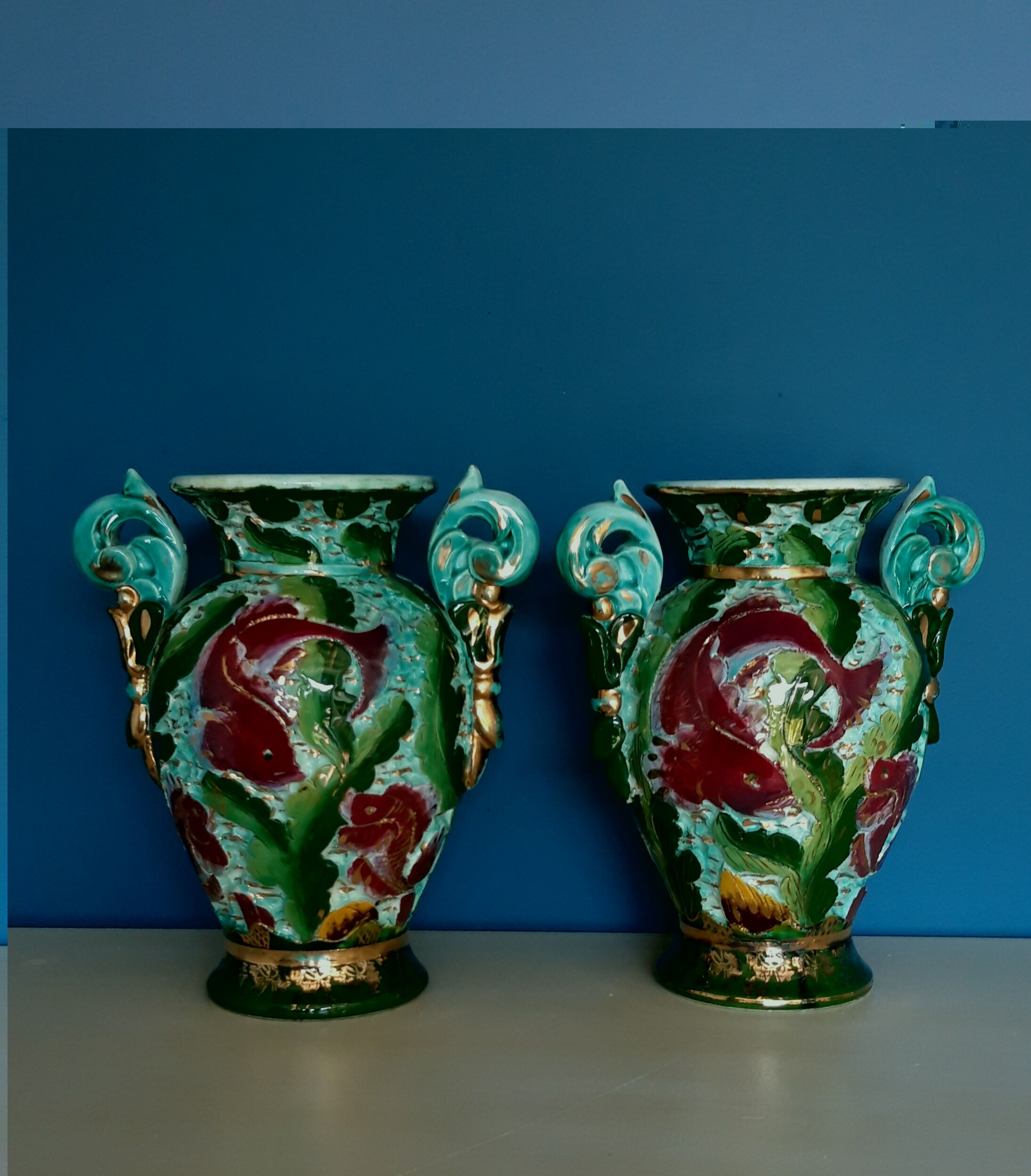 Pair of ceramic vases from Monaco from the 1950s