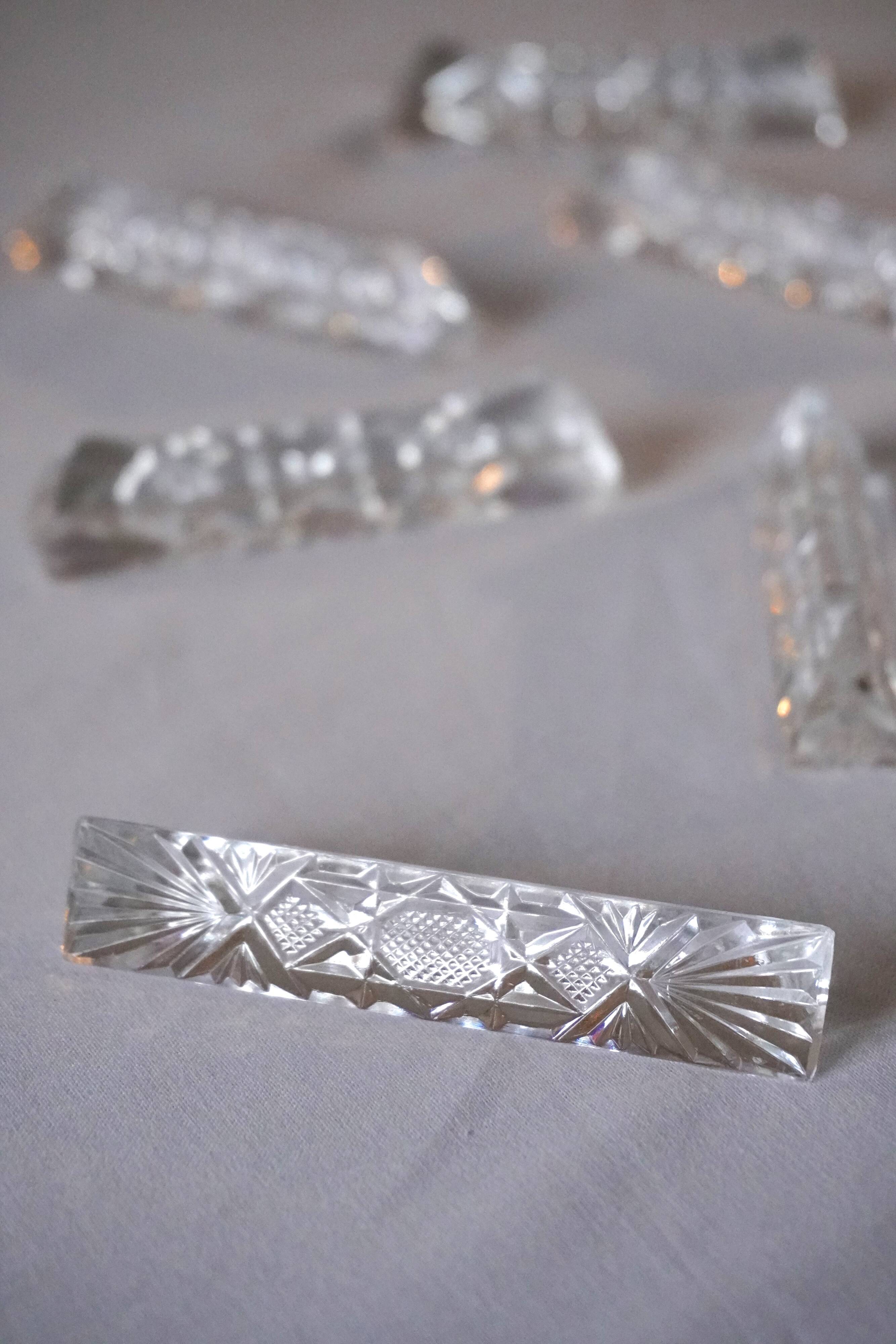 Set of 10 crystal knife rests