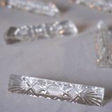 Set of 10 crystal knife rests