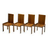 Lot de 4 chaises de salle à manger italiennes en orme par Romanutti, Italie, années 1970