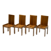 Lot de 4 chaises de salle à manger italiennes en orme par Romanutti, Italie, années 1970