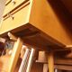Oak-plated desk and formica 60s/70s