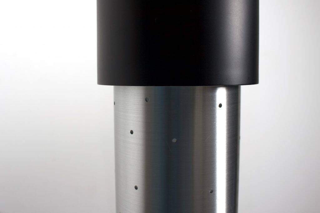 One of Four Perforated Aluminum RAAK Amsterdam Pendants, 1970s