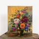 Oil on canvas still life "bouquet" Yves Gonec middle twentieth century