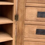 Armoire de notaire en chêne brut massif, 1920