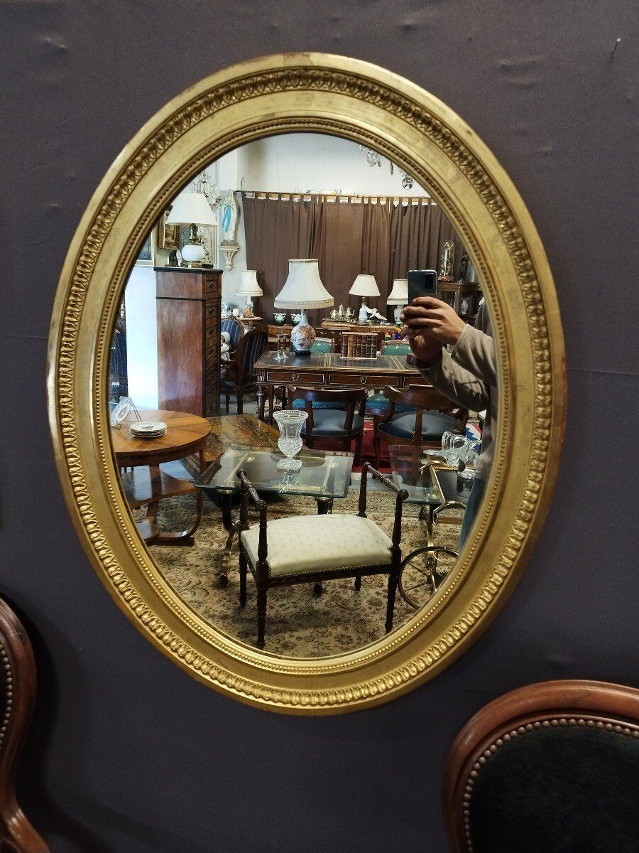 Louis philippe oval mirror at la feuille d'or
