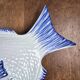 Elegant large vintage fish platter Portugal – Cobalt blue ceramic – 45 cm