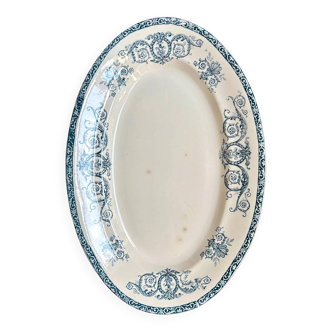 Oval plate Léon Graves in ironstone, "Marie-Louise" service.