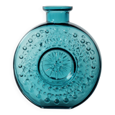 Vase en verre bullé bleu soleil teal / Erich Jachmann pour WMF / années 1960