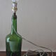 Lampe bouteille en verre vert