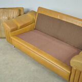 Danish vintage leather 2-seater sofa by svend skipper, 1970s