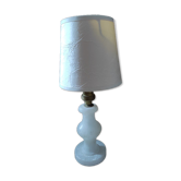 Lampe bureau chevet base albâtre abat jour nacré