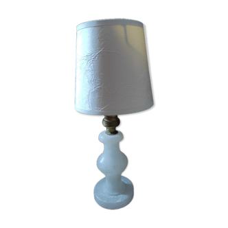 Bedside desk lamp base alabaster lampshade pearl