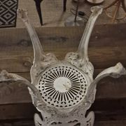 Pair of antique openwork aluminum garden chairs – Victorian style