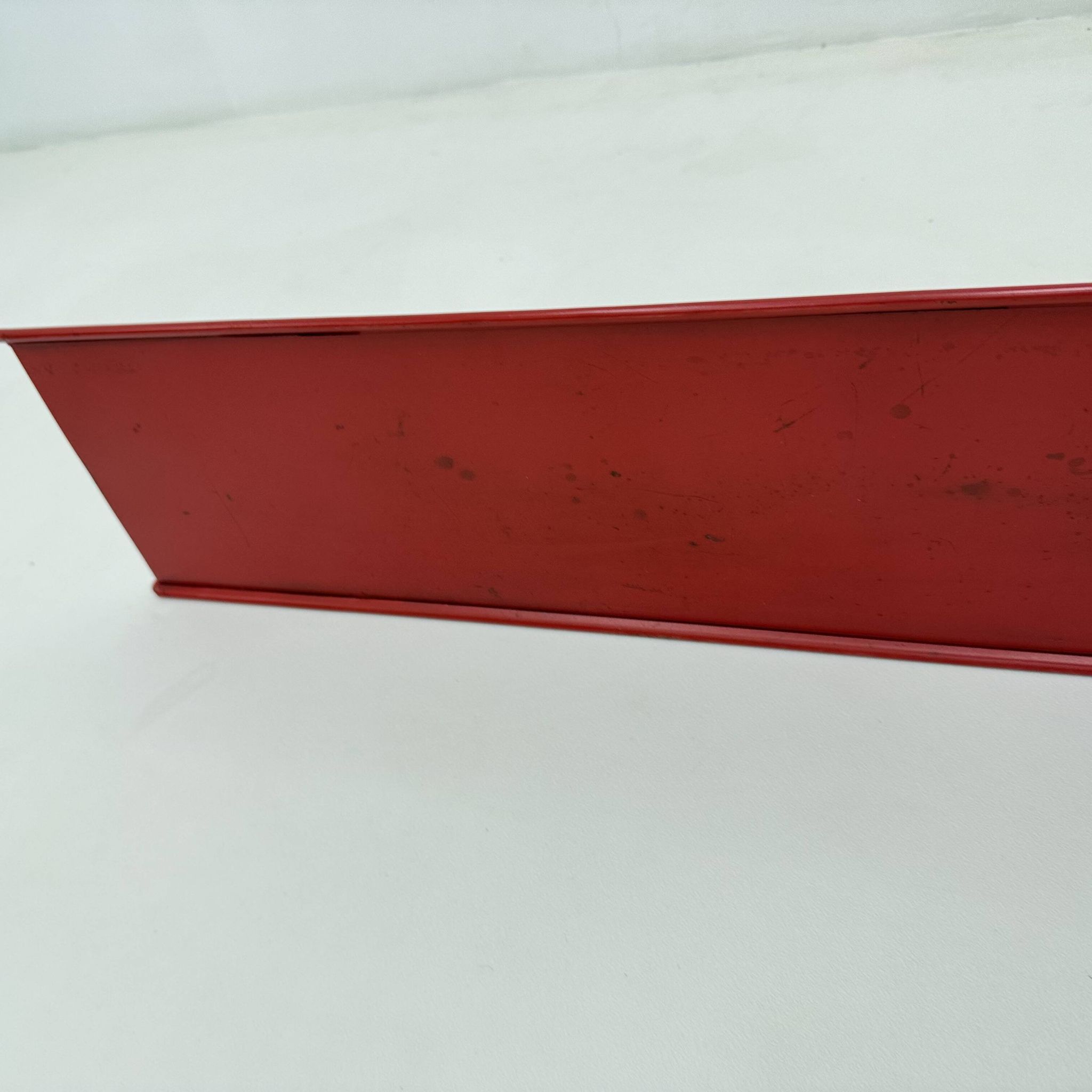 Vintage red metal wall unit book shelf , 1970s