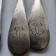 7 forks silver plated baguette christofle monogram J C before 1930