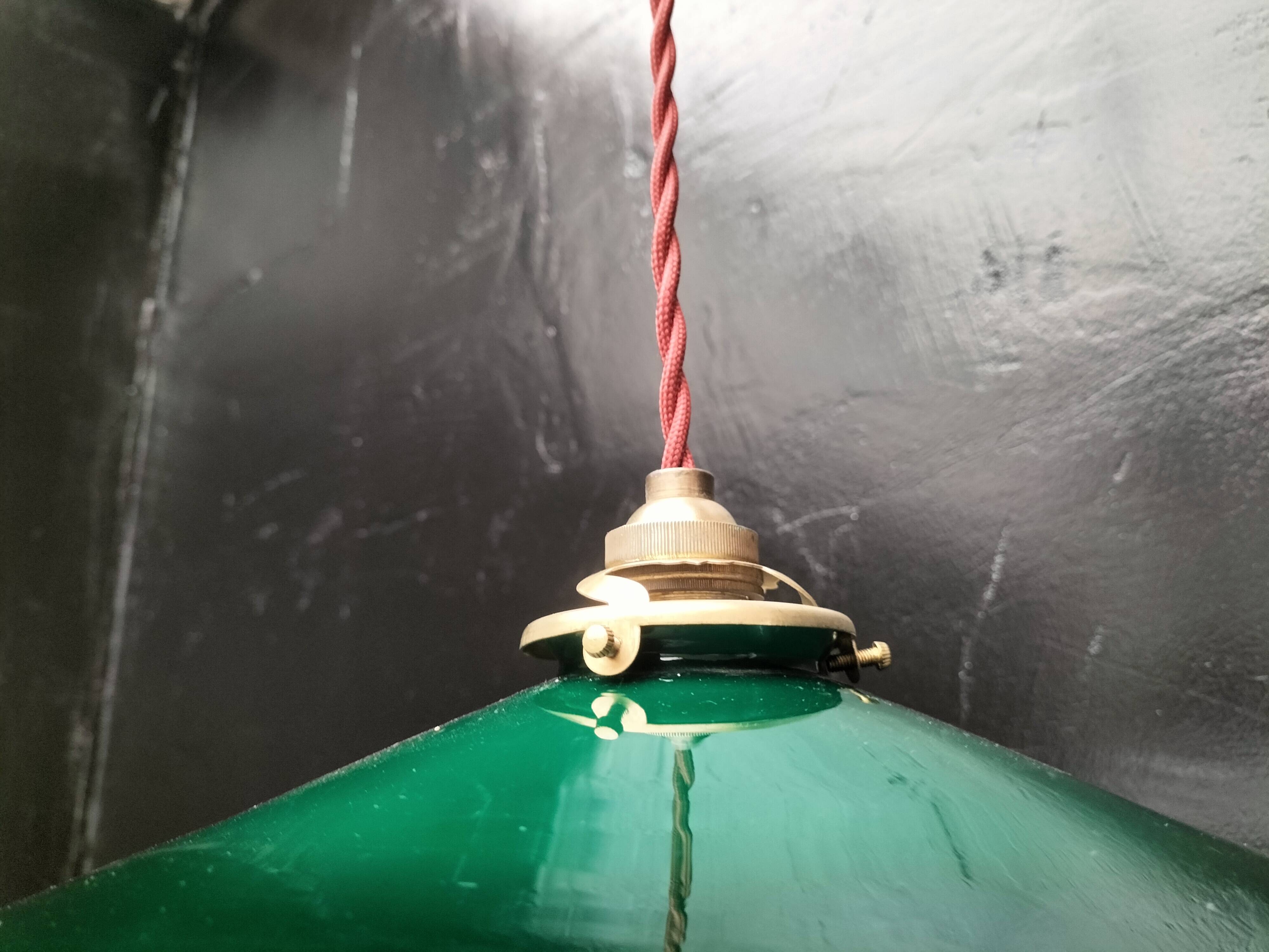 Green opaline pendant light