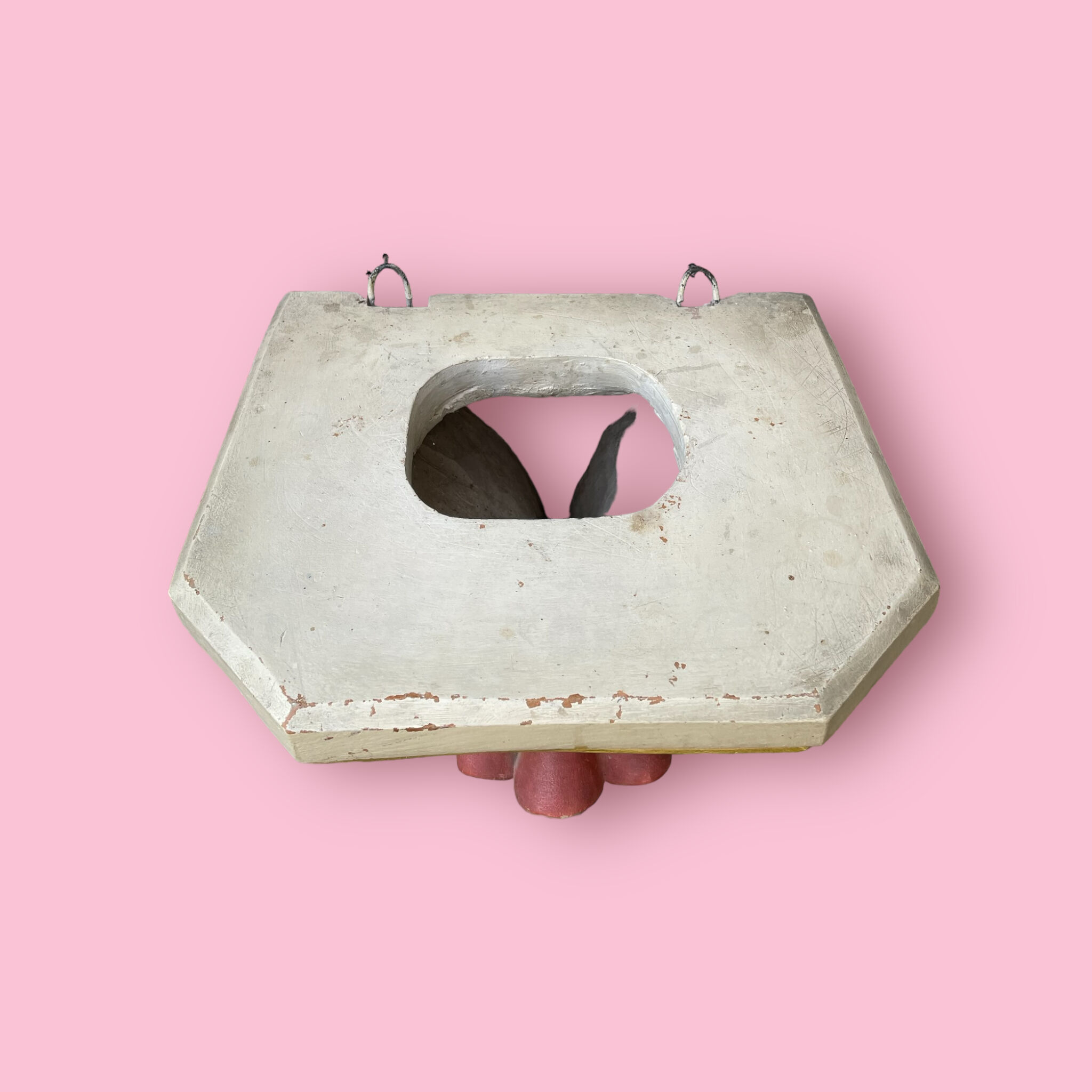 Polychrome plaster wall console