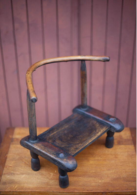 African chair in brutalist wood, vintage wood chair, Baoulé chair from Ivory Coast, decoration