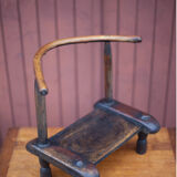 African chair in brutalist wood, vintage wood chair, Baoulé chair from Ivory Coast, decoration