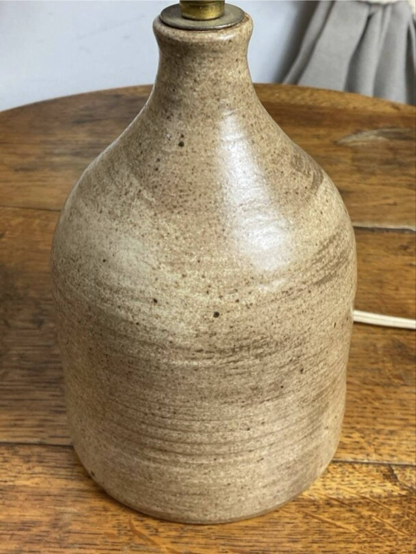 Stoneware lamp, wool lampshade