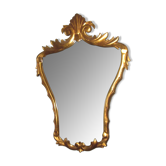 Miroir ancien en bois dorè sculpté, 50x37 cm