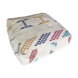 Moroccan kilim Pouf - White 60 x 60 x 20 cm
