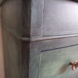 Patinated solid wood chest of drawers