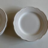 Set of 7 Mougins plates in white enamelled clay with gadroons
