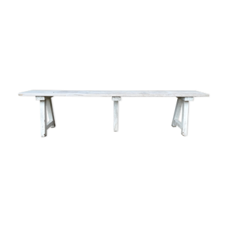 Wooden bench white patina