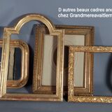 Old oval frame gilded wood with gold leaf 58.5x48.5 cm, foliage 49.8x40.8 cm SB