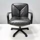 Postmodern Black Leather Office Chair by Vico Magistretti for ICF Design, 1978