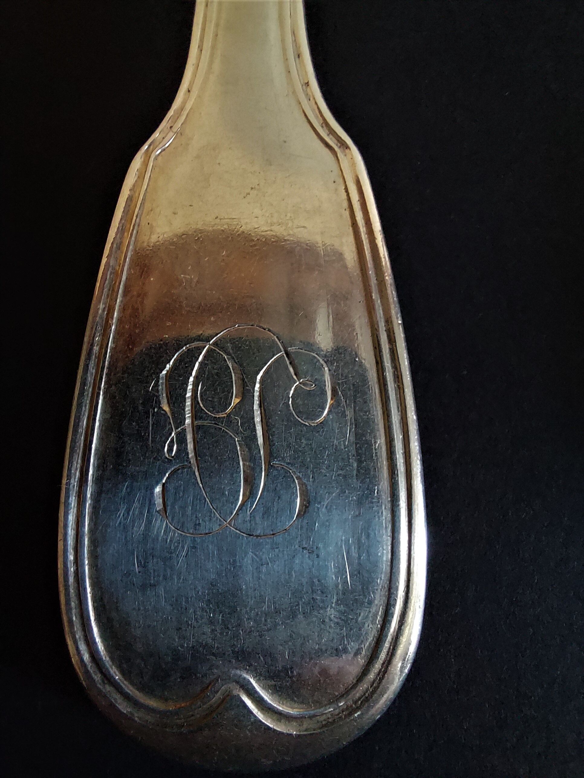 Solid silver fork hallmark Reymond Moureau before 1840