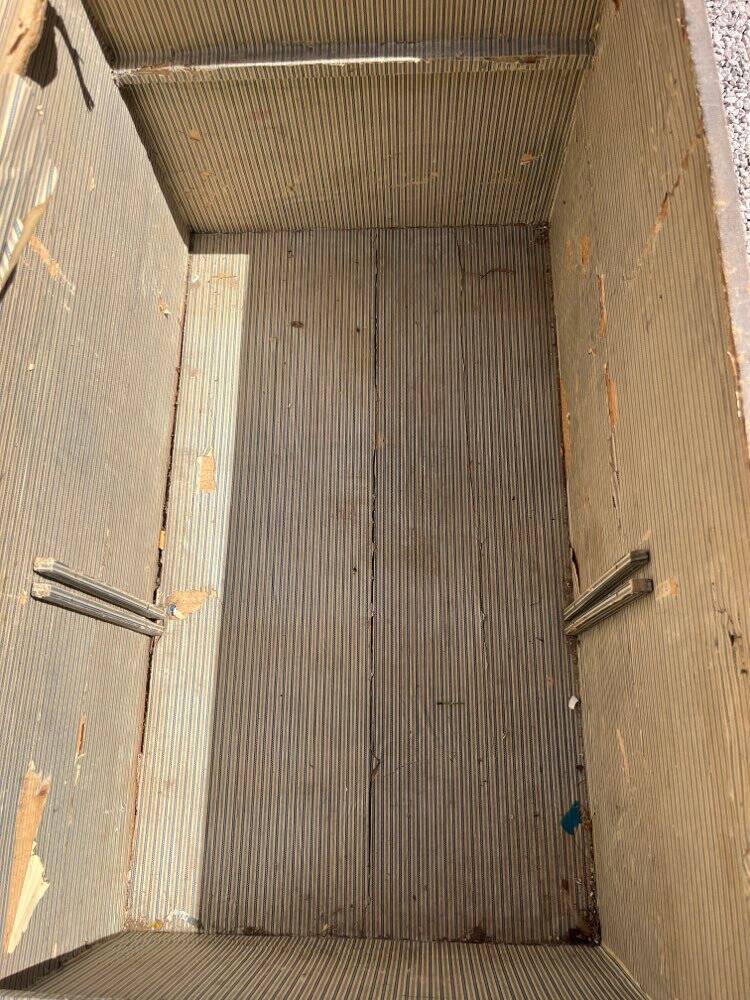 Large antique wooden trunk