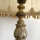 56 cm retro lamp in silver metal with fringed lampshade