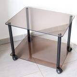 Table basse à roulette en verre trempé erard