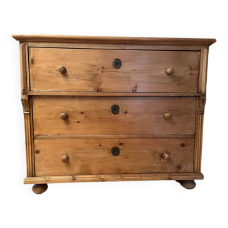 commode ancienne en pin massif