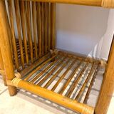 Pair of vintage rattan bedside tables